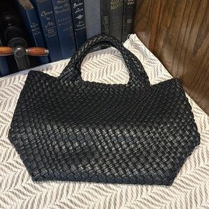 Boutique Black Woven Shoulder Bag